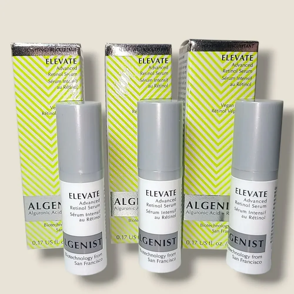3 x Algenist Elevate Advanced Retinol Serum Face Firming 0.17 fl. oz. /5 mL
